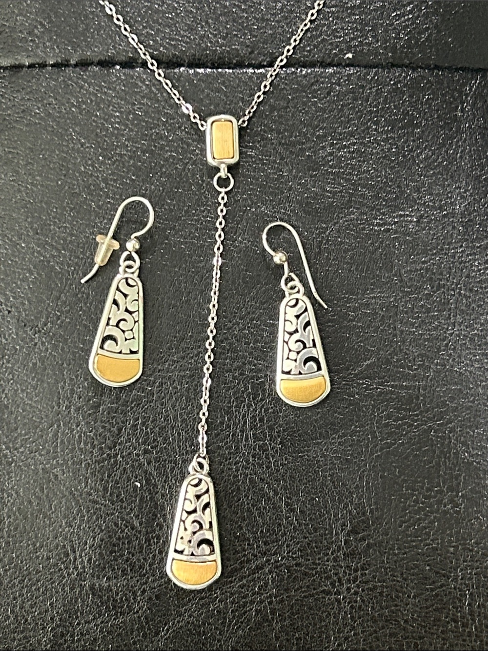 Brighton Catania Reversible Y-Necklace and French Wire Earrings Set with pouch